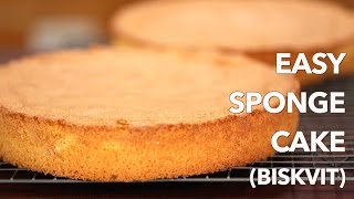 Easy European Sponge Cake Recipe Biskvit  ONLY 4 Ingredients [upl. by Adidnere]