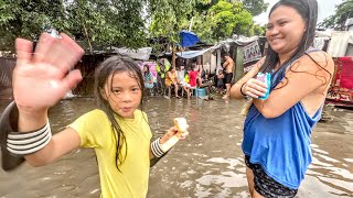 Fun in the Floods During Typhoon Egay  Doksuri  Manila 🇵🇭 [upl. by Kcoj368]