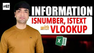 Information Function in Excel  ISNUMBER  ISTEXT  VLOOKUP With ISNUMBER and ISTEXT [upl. by Ayidah]