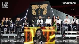 33rd SMA Seoul Music Awards idols reaction to NMIXX [upl. by Ollayos642]