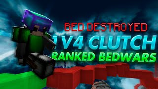 Ranked Bedwars INSANE 1v4 Clutch 100 clickbait [upl. by Elephus]