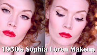 1950s Sophia Loren Makeup look [upl. by Nainatrad407]