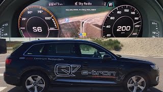 Audi Q7 2017 E Tron Quattro 374 HP Acceleration 0200 kmh Audi Virtual Cockpit [upl. by Innaig]