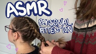 ASMR Hair Braiding and Real Person Attention [upl. by Towland]