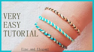 How to make easy bracelets with strings CraftsEasy [upl. by Atiuqan]