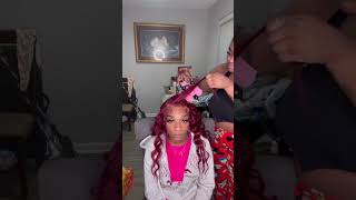 Frontal Wig Install 🩷🖤 houstonhairstylist youtubeshorts [upl. by Doble573]