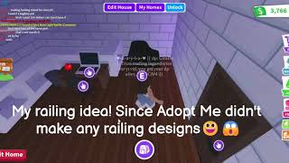 My MODERN HOUSE indoor Stair Railing Design Adopt Me  Roblox [upl. by Llertak232]