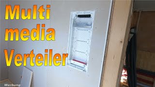 Elektroinstallation auf der Baustelle ⚡Multimediaverteiler Hohlwand Einbau ⚡ Verteiler für Wohnung [upl. by Maurie]