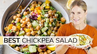 MEDITERRANEAN CHICKPEA SALAD  15minute recipe [upl. by Leira]