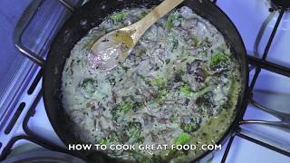 Easy Creamy Broccoli Mushroom Cheese Pasta Recipe [upl. by Atidnan]