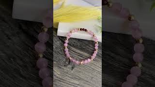 Elegant Pink Cat Eye amp garnet Bracelet with gold filled accent 🌸🌺🌿bracelet [upl. by Eniowtna]