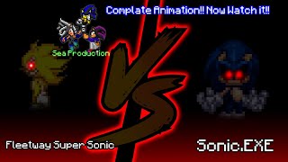 FleetWay Super Sonic vs Sonic exe  Sprite Animation Complate [upl. by Airalednac]