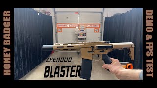 Demo amp FPS  Honey Badger H015 Gel Ball Blaster TOY Blow Back Blaster  ZHENDUOTOYS [upl. by Melborn]