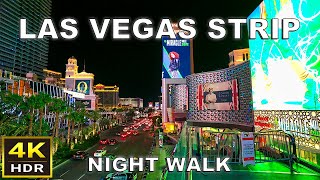 4K HDR Las Vegas Strip Night Walking Tour  Oct 2023  Las Vegas Nevada [upl. by Anesuza311]