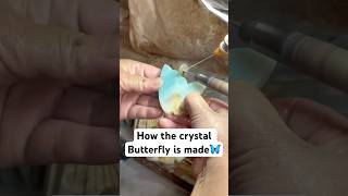 This is how the crystal butterfly is made🦋🔮❤️ crystalfactory crystalbutterfly [upl. by Aleira]