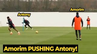 Ruben Amorim teaching Antony to play as wingback in first training at Man United  Man Utd News [upl. by Salvucci]