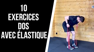 🔥10 EXERCICES POUR LE DOS AVEC UN ELASTIQUE  Muscler ton dos a la maison 🔥 [upl. by Yemiaj]