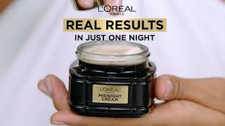 LOreal Paris Midnight Cream  Real Results in Just One Night [upl. by Kelly825]