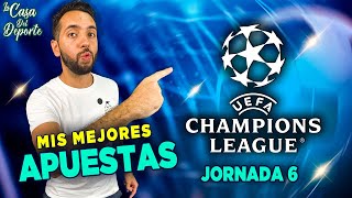 PRONÓSTICOS CHAMPIONS LEAGUE 🏆  APUESTAS DEPORTIVAS  JORNADA 6  PRONÓSTICOS FUTBOL EUROPEO [upl. by Ailgna]