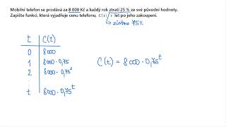 Zapisování funkcí popisujících exponenciální rozklad  Funkce  Matematika  Khan Academy [upl. by Bran]