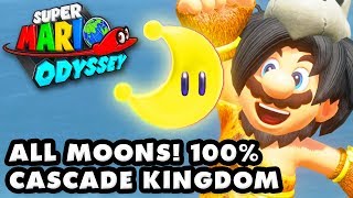 Super Mario Odyssey  ALL MOONS  Cascade Kingdom 100 [upl. by Cantlon399]