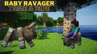 How to Ride a Ravager  Baby Ravager Addon Minecraft  How to Tame a Ravager In Minecraft  ProCraft [upl. by Brietta162]