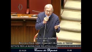 Coronavirus mascherina fuori posto Sgarbi sbotta con Fico quotLe porterò il certificato medicoquot [upl. by Candi585]