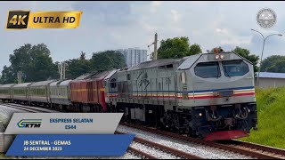 4K KTMB  ES44  Gemas  JB Sentral  Johor Bahru  24 December 2023 [upl. by Acinot]