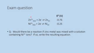 Electrode potentials and feasibility of reactions [upl. by Yesnyl]