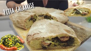 PITTA CALABRESE con BROCCOLETTI E SALSICCIA ricetta tipica Calabrese CROCCANTE fuori MORBIDA dentro [upl. by Notnert]