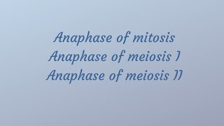 Difference between anaphase of mitosis anaphase I amp anaphase II of meiosis [upl. by Lanni]