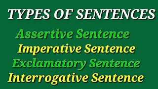 Types of Sentences  Assertive Imperative Exclamatory and Interrogative [upl. by Anu188]