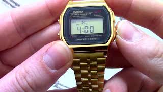 Часы Casio Illuminator A159WGEA1D  Инструкция как настроить  WatchForumRU [upl. by Enineg]