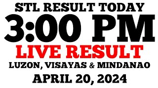 STL Result Today 3PM Draw April 20 2024 STL Luzon Visayas and Mindanao LIVE Result [upl. by Ecnal]