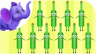 Ten Green Bottles  Nursery Rhyme with Karaoke [upl. by Leksehcey]