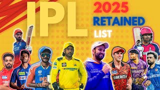 Ipl 2025 retained players list present retained players in ipl IPL retained CSKmi RCBlsg KKR [upl. by Radford217]