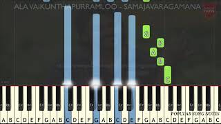 ALA VAIKUNTHAPURRAMLOO  SAMAJAVARAGAMANA EASY TO PLAY SLOW VERSION FOR BEGINNERS [upl. by Acitel225]