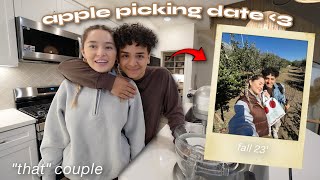 Becoming THAT couple for a day  Apple picking matching couple vlog [upl. by Nirehtac543]