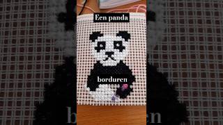 Een panda Borduren uit mijn hoofd zelfverzonnen tekening gemaakt borduren [upl. by Yadrahc947]