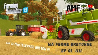 FS 22  Première récolte   Ma ferme bretonne  EP01  Lélevage breton  farming simulator 22 [upl. by Ysle]