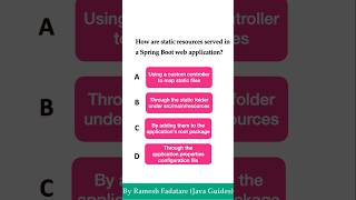 Spring Boot Quiz 13  How are static resources served in Spring boot web applications springbok [upl. by Akisej788]