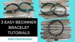 3 Easy Beginner Bracelet Tutorials  3 of my favorite bracelets [upl. by Cherilynn177]