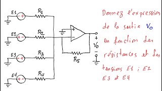 Électronique  Amplificateur opérationnel Exercice 4 AmplificateuropérationnelCE [upl. by Anabel346]