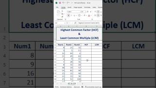 Find HCF and LCM in Excel [upl. by Ybhsa288]