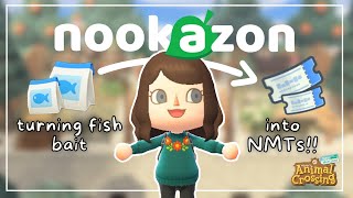 NOOKAZON Turning Fish Bait into Nook Miles Tickets  Nookazon Tips  Animal Crossing New Horizons [upl. by Antonius201]