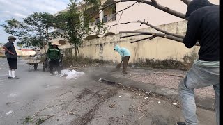 We cleaned and restored the sidewalk behind the school providing a clean environment for students [upl. by Karee]