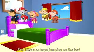 5 Little Monkeys Jumping on a bed  Peppa Pig  PAW Patrol  Nursery Rhymes for Kids [upl. by Itch]