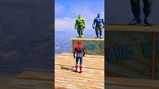 GTA 5 Epic Water Ragdolls  Spider Man VS Hulk And Thanos Jump Fails ep 10shorts [upl. by Aeynod]