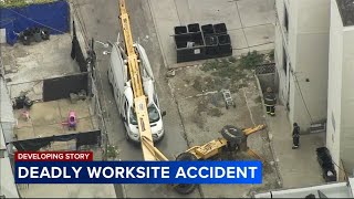 1 dead 2 injured after boom lift falls crushes van in West Philadelphia [upl. by Entroc]