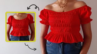 Cómo hacer blusa SIN HOMBROS o blusa CAMPESINA • Patrón gratis [upl. by Niltiac662]